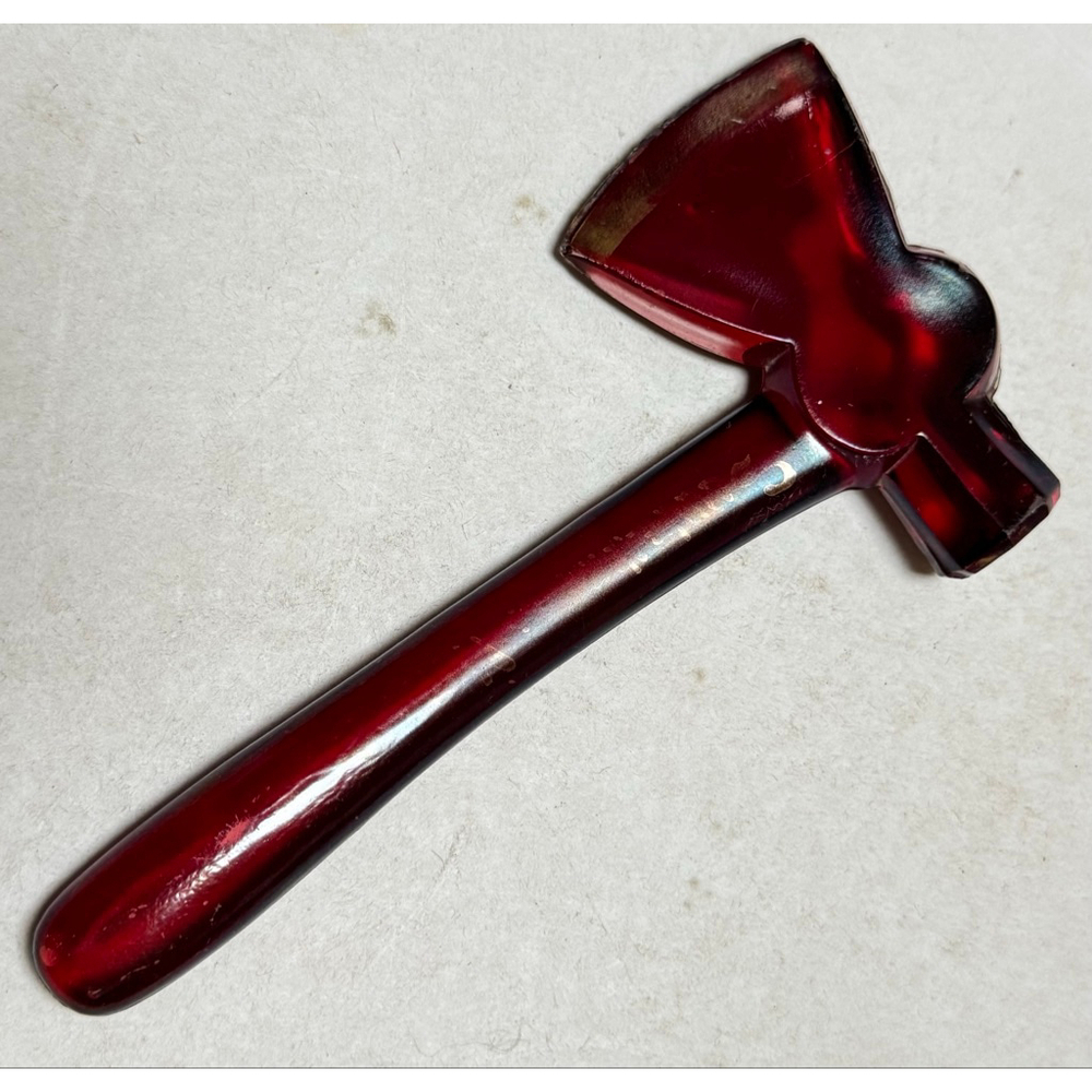 Vintage Red Glass Axe/ Hatchet Souvenir of ????